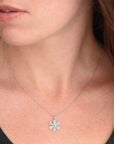 0.25 Carat Diamond Pave Flower Pendant Necklaces H&H Jewels