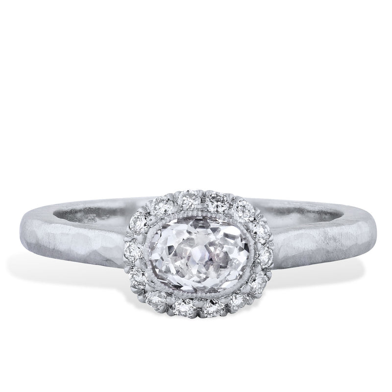 0.76 Carat Old Mine Cushion Cut Engagement Ring Engagement Rings H&H Jewels