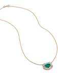 2.81 Carat Oval Emerald And Diamond Baguette Pendant Necklace Necklaces Estate & Vintage