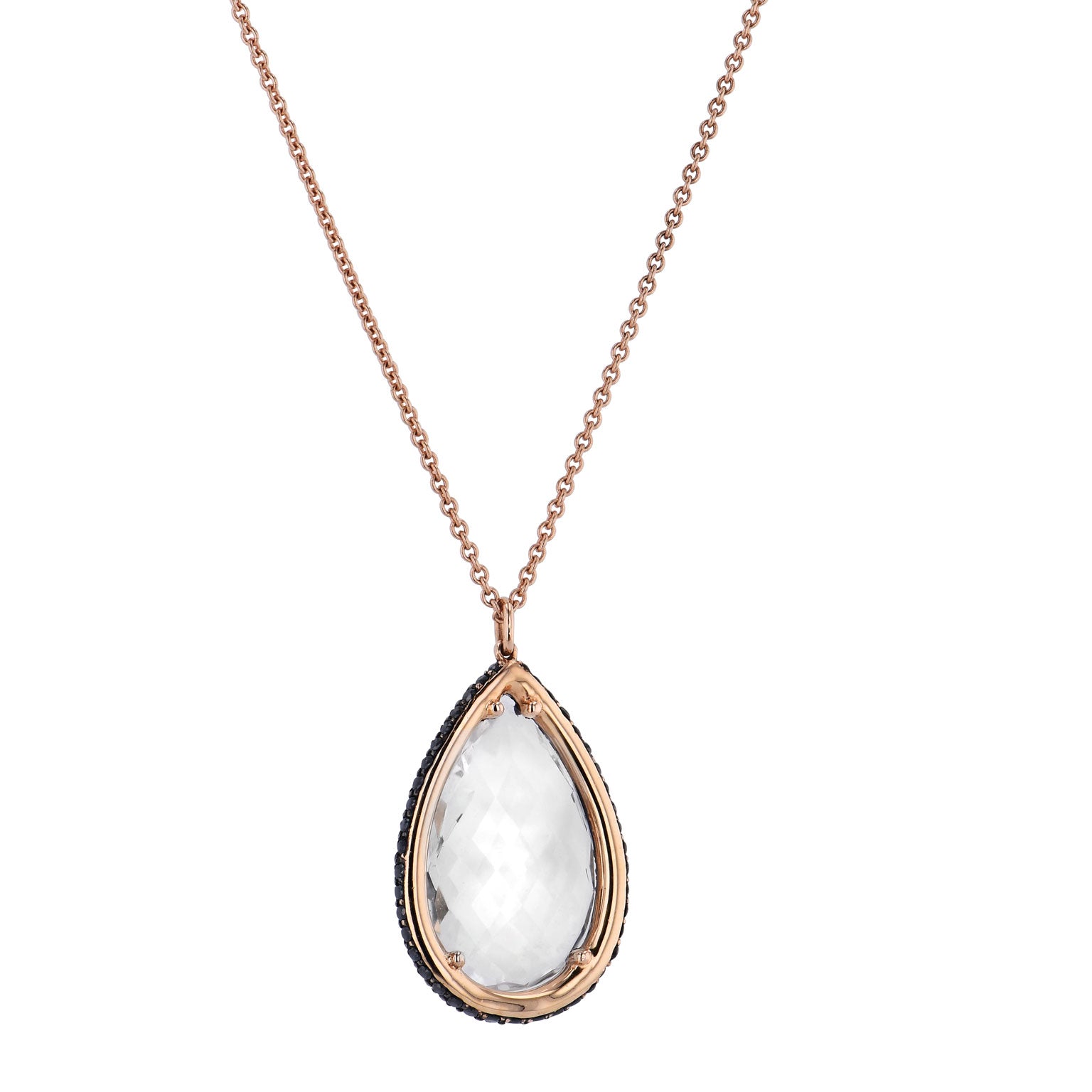 8.50 Carat Pear-Shaped White Topaz Pendant Necklace Necklaces Estate &amp; Vintage