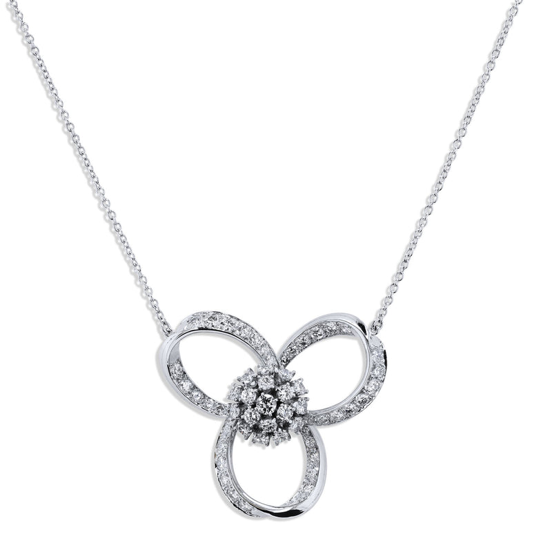 Retro 2.50 Carat Diamond Loop Pendant Necklace Necklaces Estate & Vintage