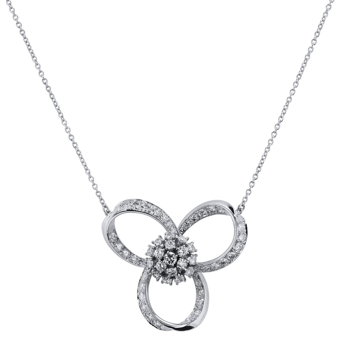 Retro 2.50 Carat Diamond Loop Pendant Necklace - Alternate View 2