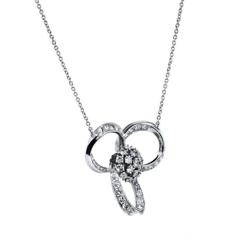 Retro 2.50 Carat Diamond Loop Pendant Necklace Necklaces Estate & Vintage