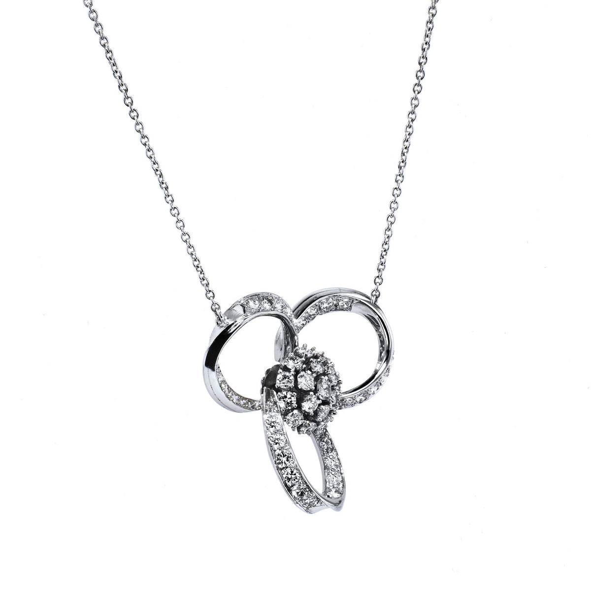 Retro 2.50 Carat Diamond Loop Pendant Necklace - Alternate View 1