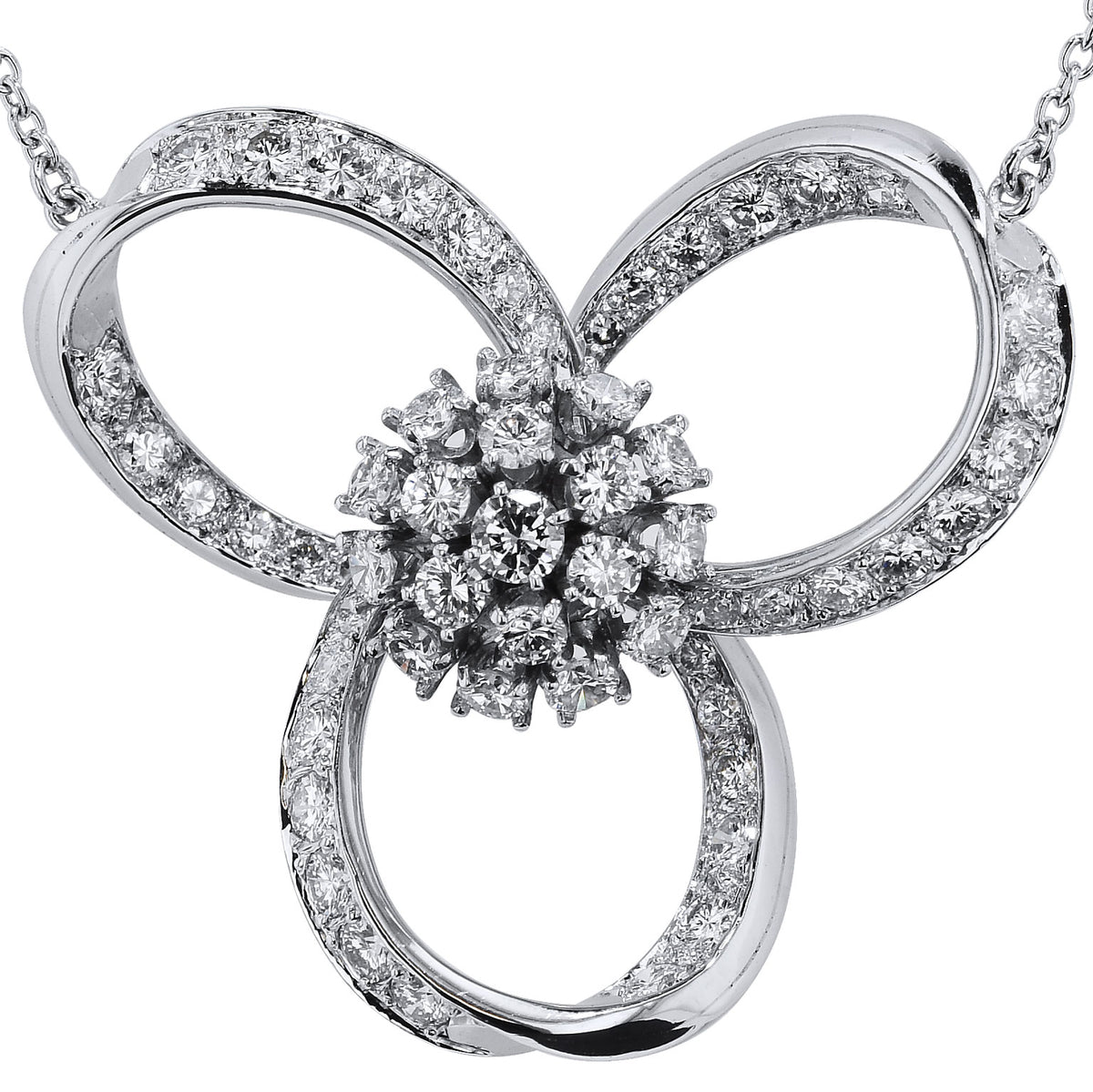 Retro 2.50 Carat Diamond Loop Pendant Necklace - Alternate View 3