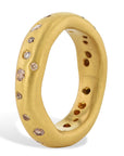 Fancy Color Diamond 22K Brushed Gold Band Ring Rings H&H Jewels