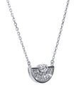Diamond Half Circle 18 Karat White Gold Pendant Necklace Necklaces Curated by H