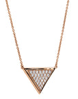 1.12ct Rose Gold Diamond Triangle Pendant Necklace Necklaces Curated by H