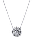 0.91 Carat Diamond Floral Pendant Necklace Necklaces Estate & Vintage