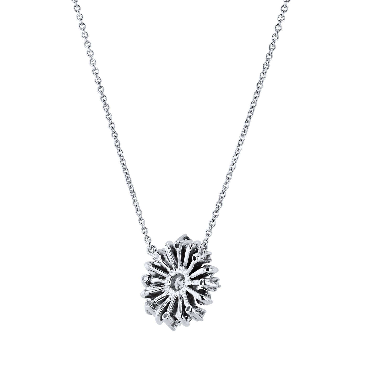 0.91 Carat Diamond Floral Pendant Necklace Necklaces Estate &amp; Vintage