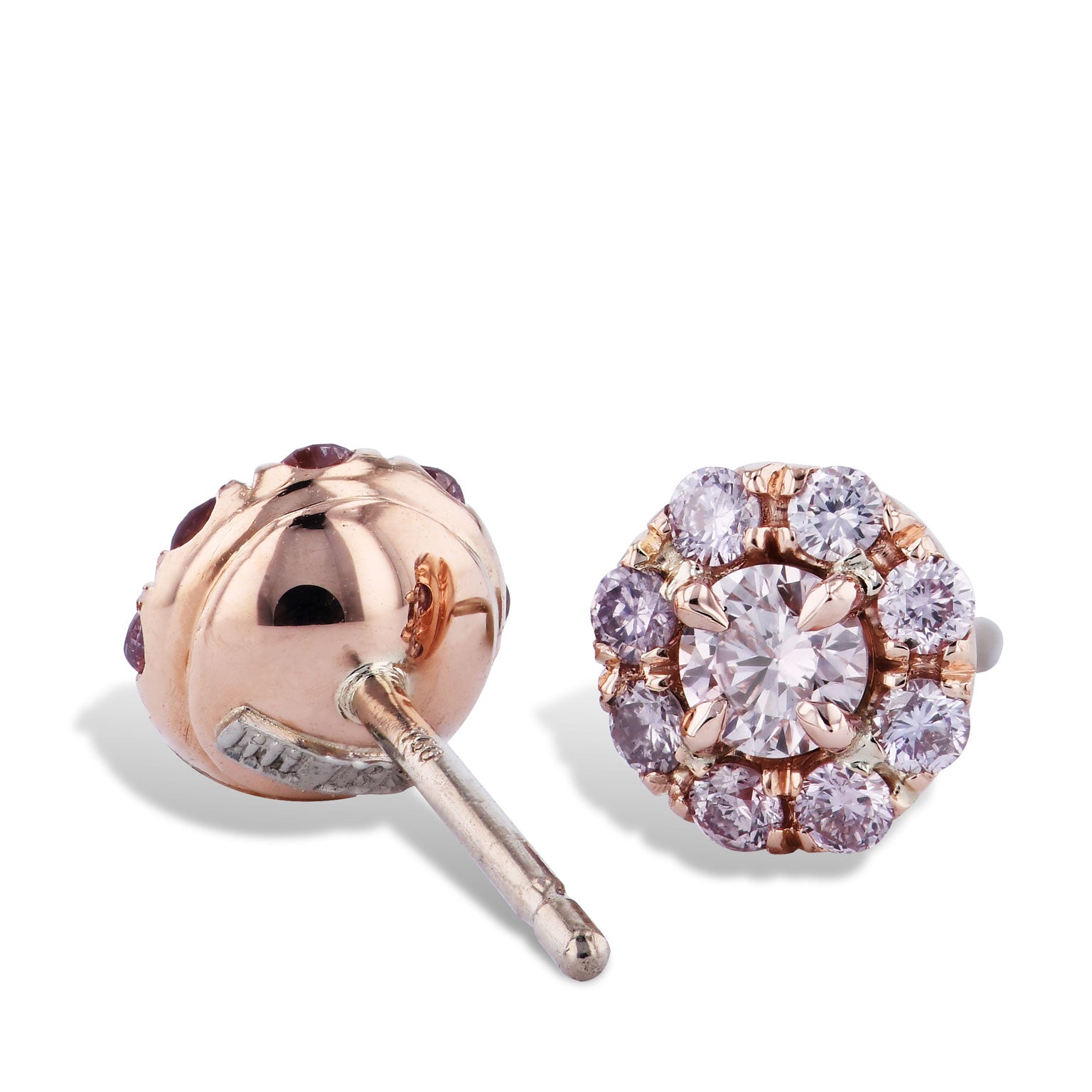 0.60 Carat Pink Diamond Stud Earrings Earrings H&amp;H Jewels