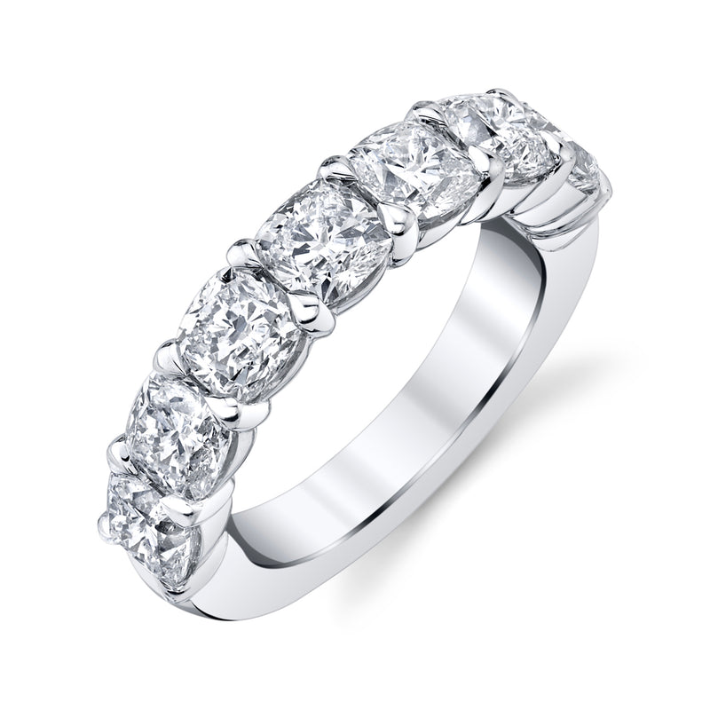 Seven Stone Cushion Cut Diamond Half Eternity Band Rings Curated by H