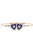 Victorian Gold Twin Hearts Diamond Estate Bracelet Bracelets Estate & Vintage