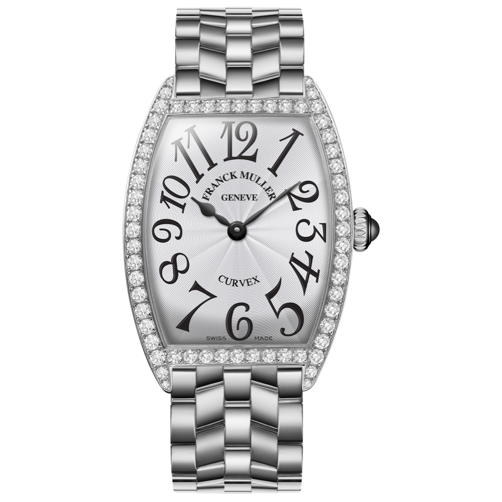 Franck Muller Cintrée Curvex 25mm Stainless Steel Diamond Bezel Quartz Watch - 1752QZDPACBACE