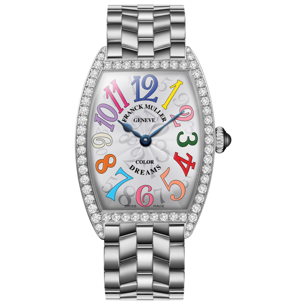 Franck Muller Cintrée Curvex 25mm Stainless Steel Color Dreams Diamond Bezel Watch - 1752QZDPCODRACBACE