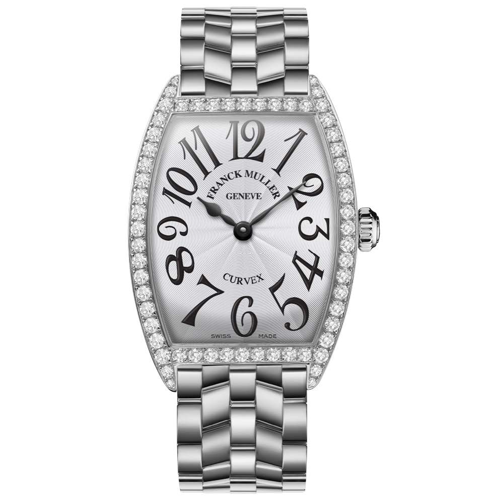Franck Muller Cintrée Curvex 31mm Stainless Steel Diamond Bezel Quartz Watch - 2852QZDPACBACE