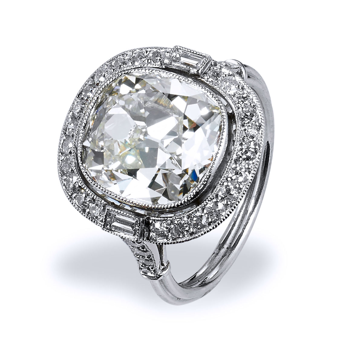 6.53 Carat Cushion Cut Brilliant Diamond Engagement Ring - Alternate View 1