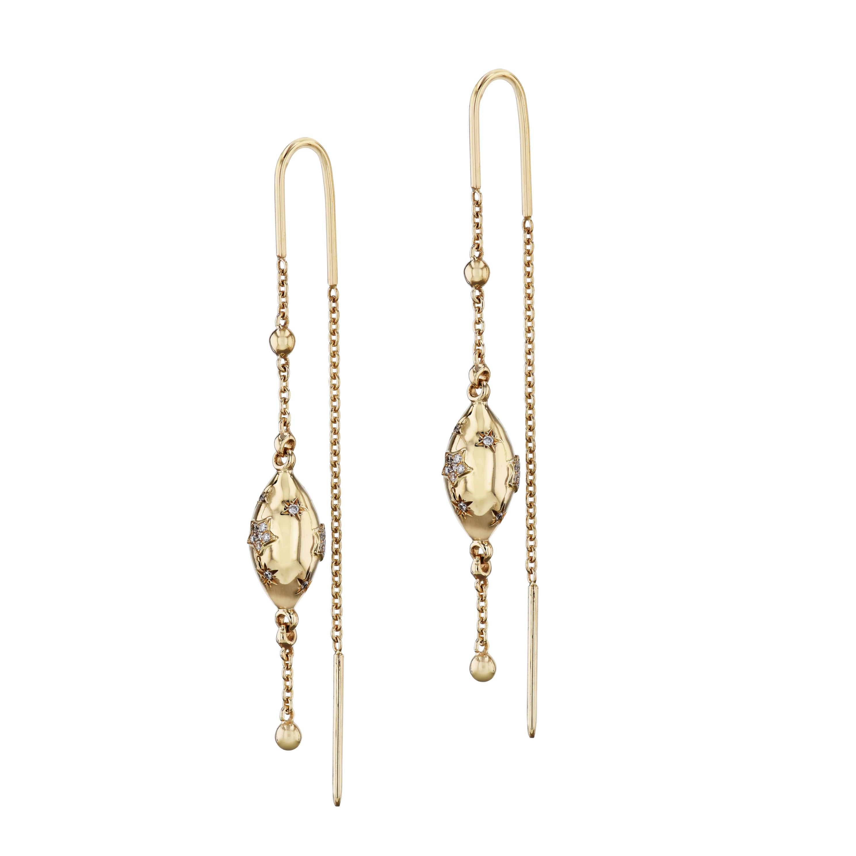 Pave Diamond Star Yellow Gold Earrings Earrings Curated by H