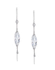 Crystal White Gold pull through Earrings Earrings Curated by H