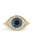 Yellow Gold Diamond Evil Eye Ring Rings Curated by H