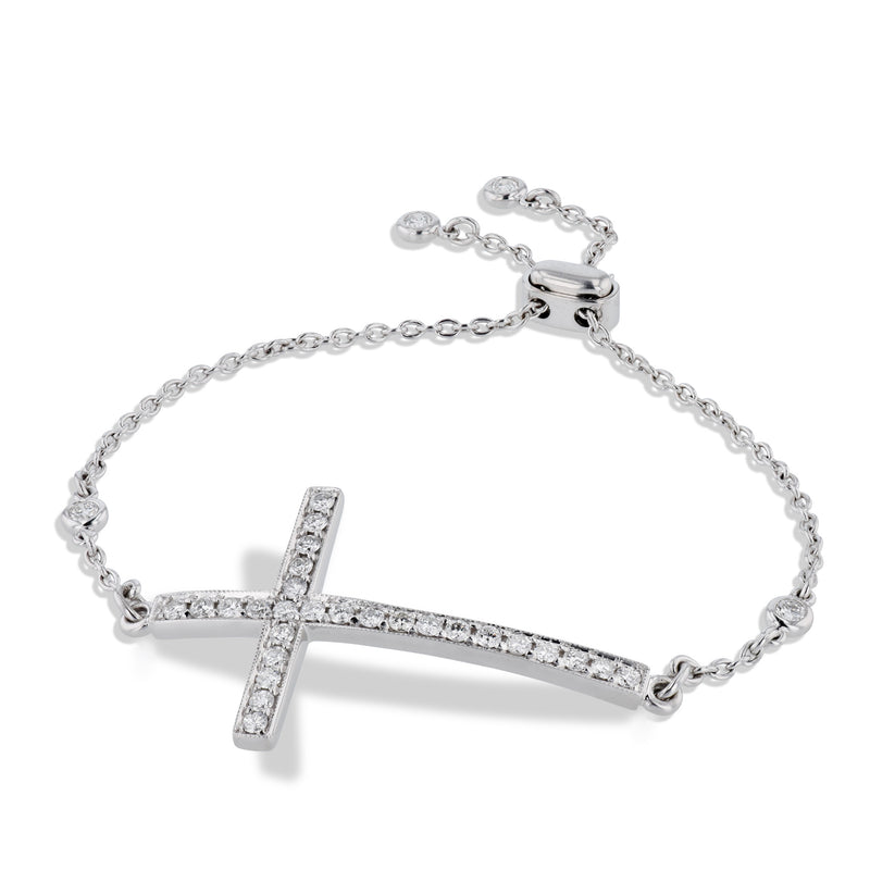 Pave Diamond Cross Bracelet Bracelets H&H Jewels