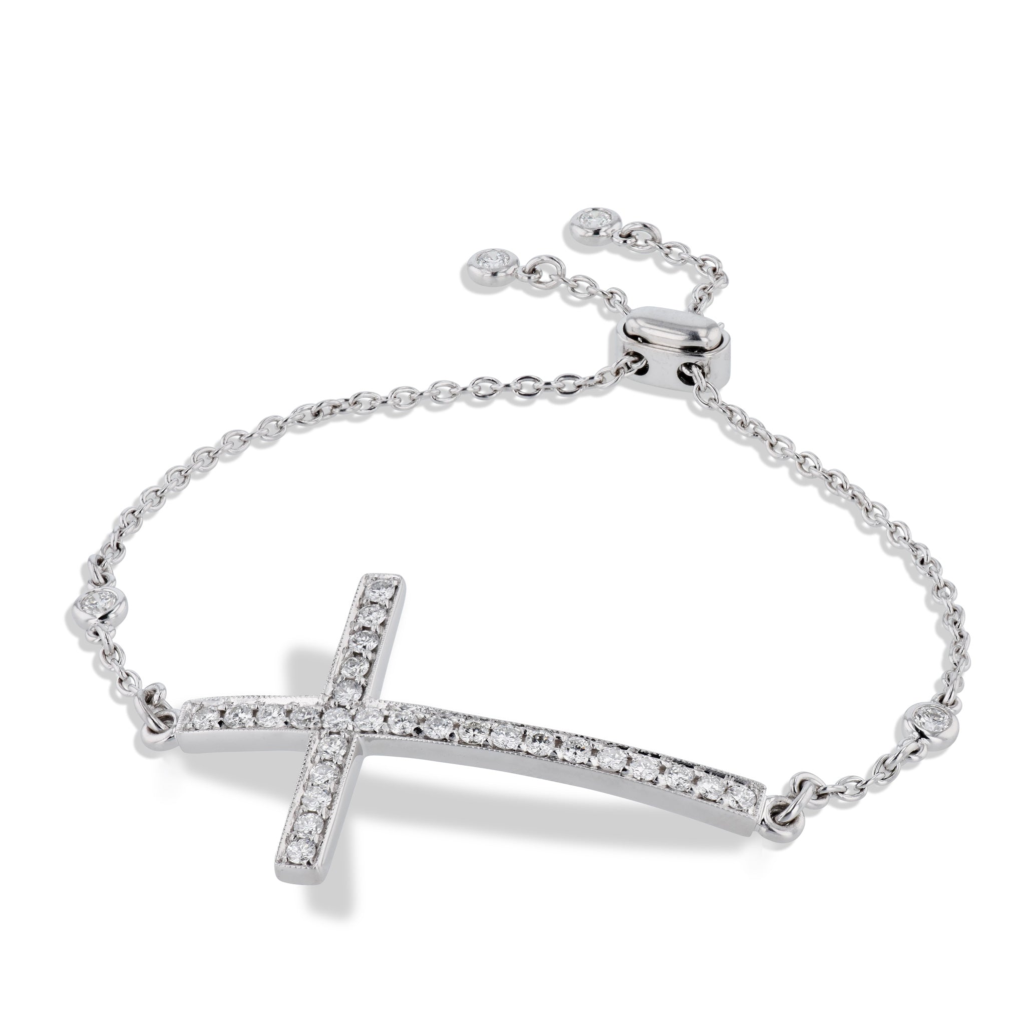 Pave Diamond Cross Bracelet Bracelets H&amp;H Jewels
