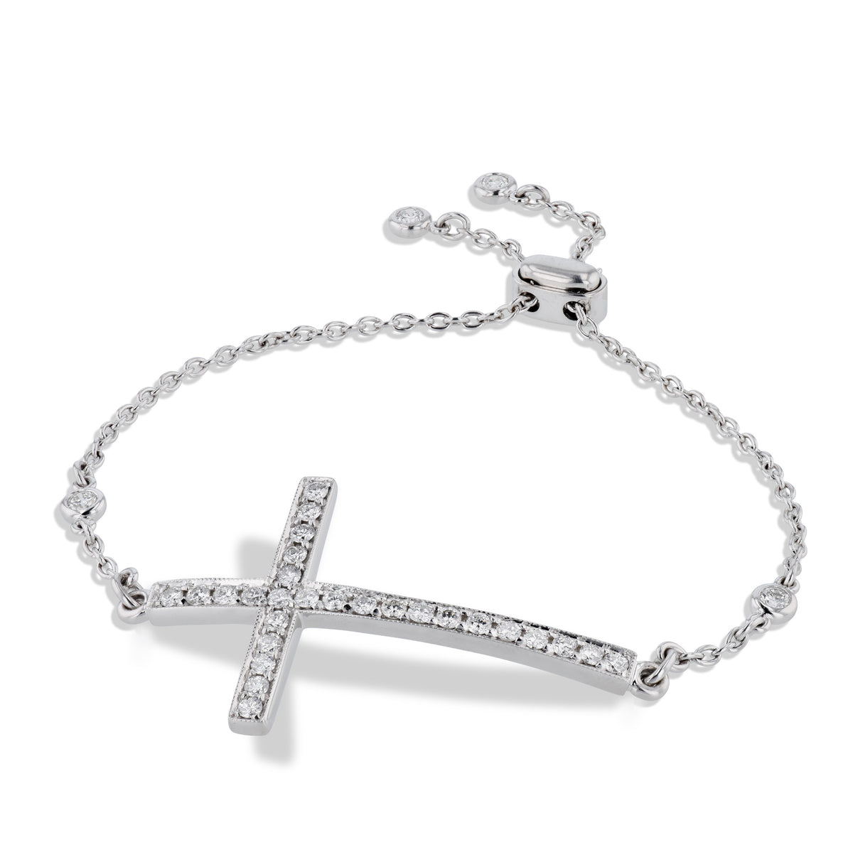 Pave Diamond Cross Bracelet - Alternate View 1