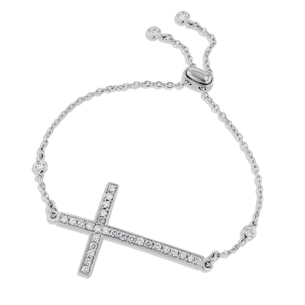Pave Diamond Cross Bracelet Bracelets H&H Jewels