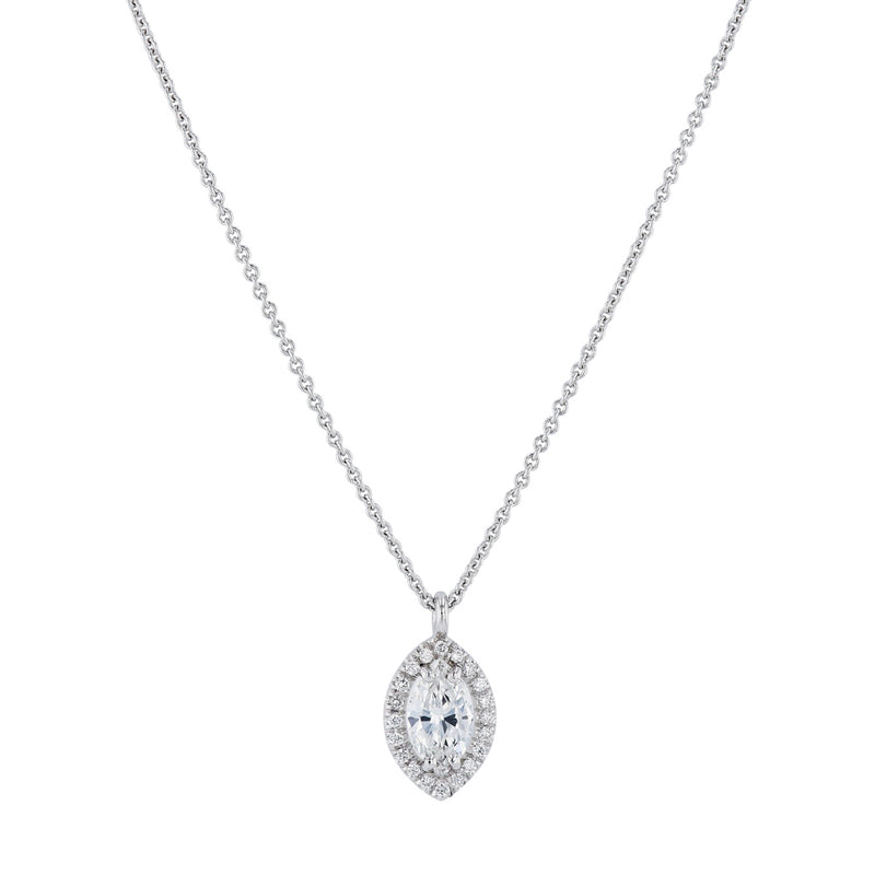 Marquise Diamond White Gold Pendant Necklace Necklaces H&H Jewels