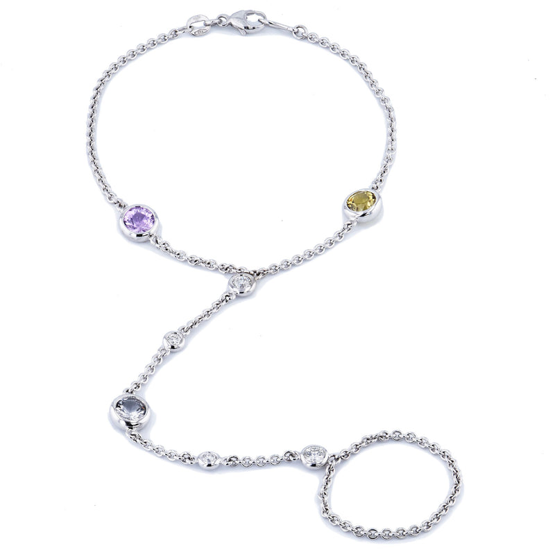 Multi-Color Sapphire Hand Lariat Bracelets H&H Jewels