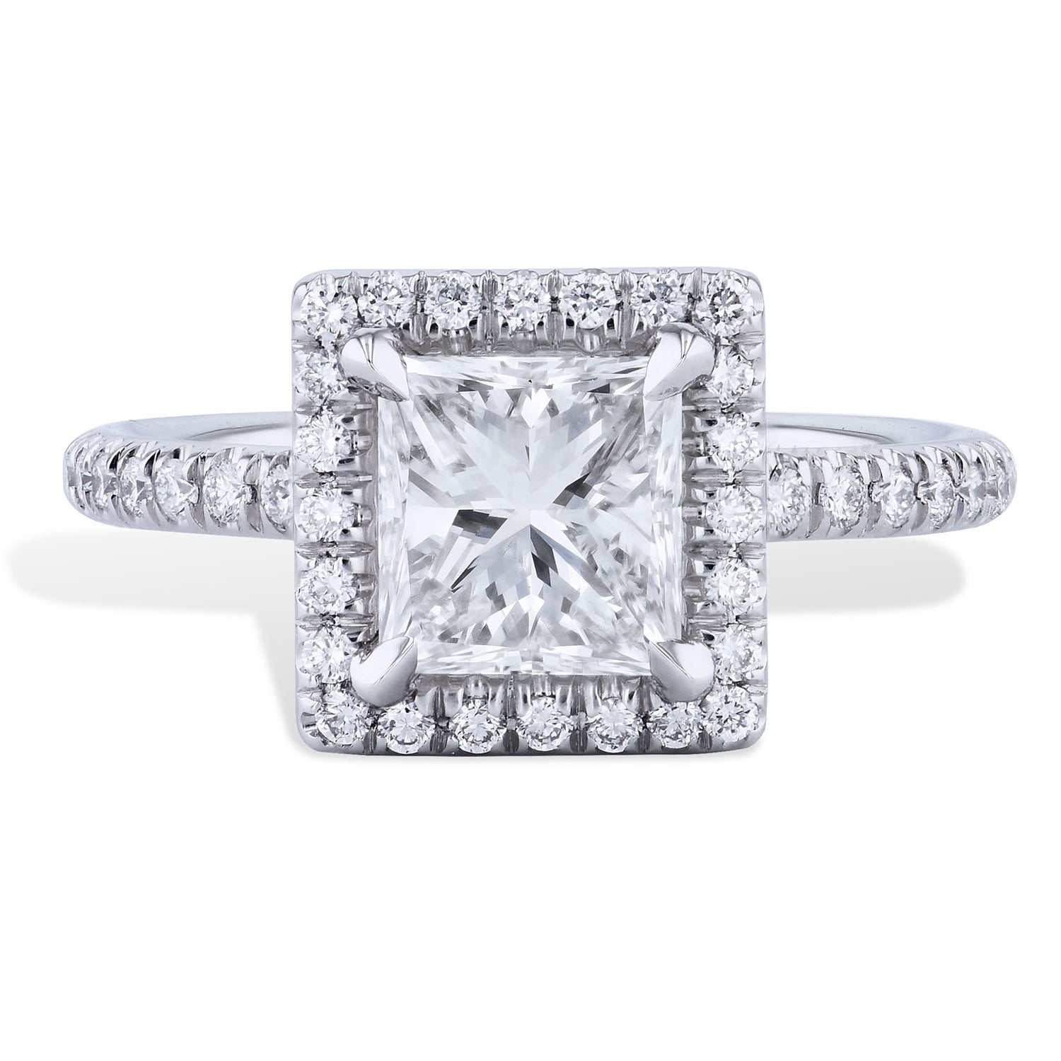 1.56 Carat Princess Cut Diamond Engagement Ring Engagement Rings H&amp;H Jewels