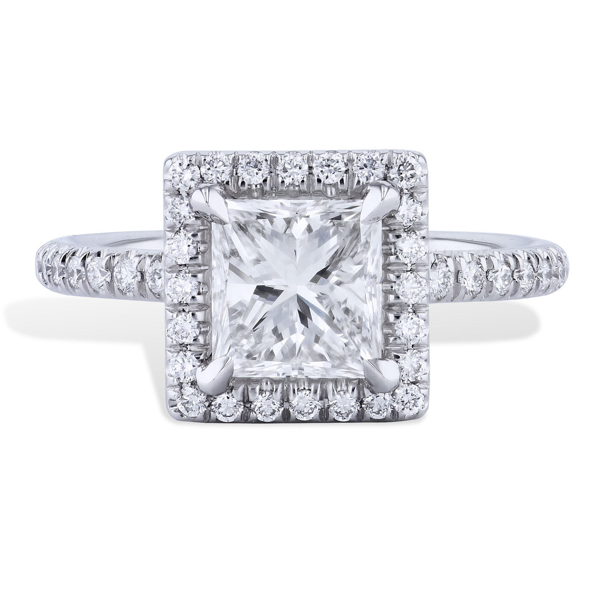 1.56 Carat Princess Cut Diamond Engagement Ring Engagement Rings H&H Jewels