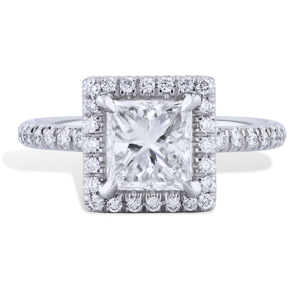 1.56 Carat Princess Cut Diamond Engagement Ring Engagement Rings H&H Jewels