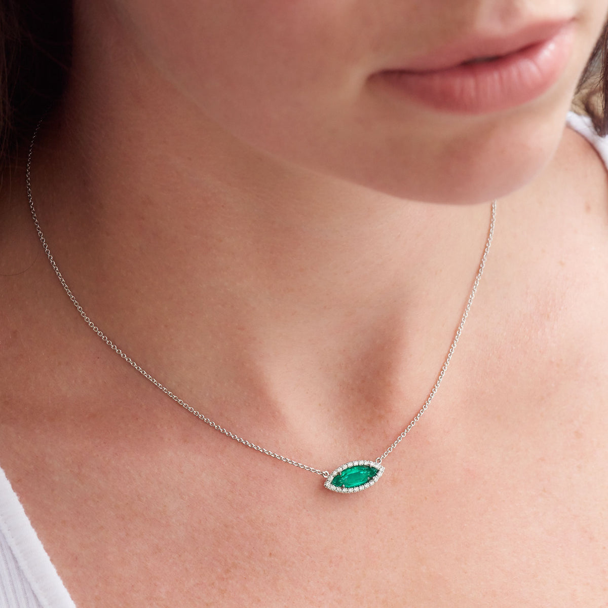 Handmade Emerald And Diamond Pendant - Alternate View 3