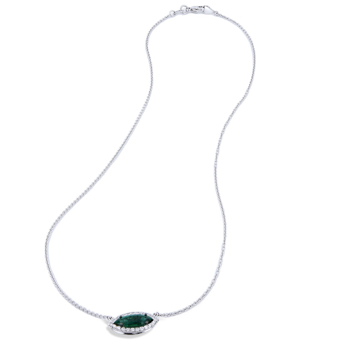 Handmade Emerald And Diamond Pendant - Alternate View 2