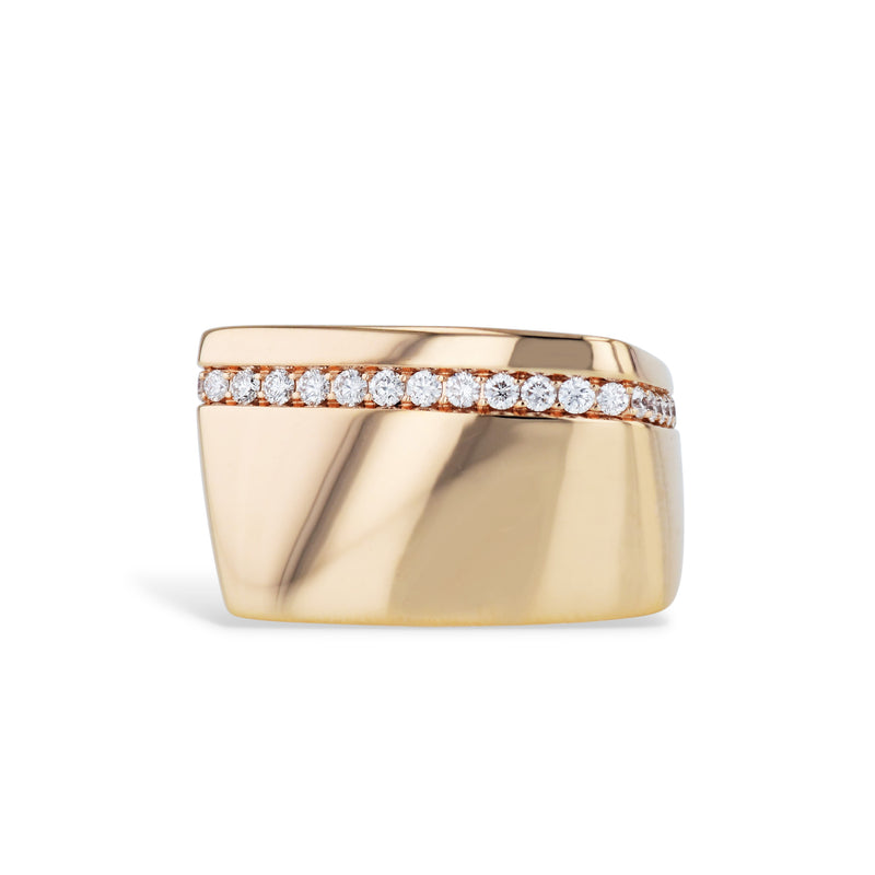 Diamond Thick Rose Gold Band Ring Rings Curated by H