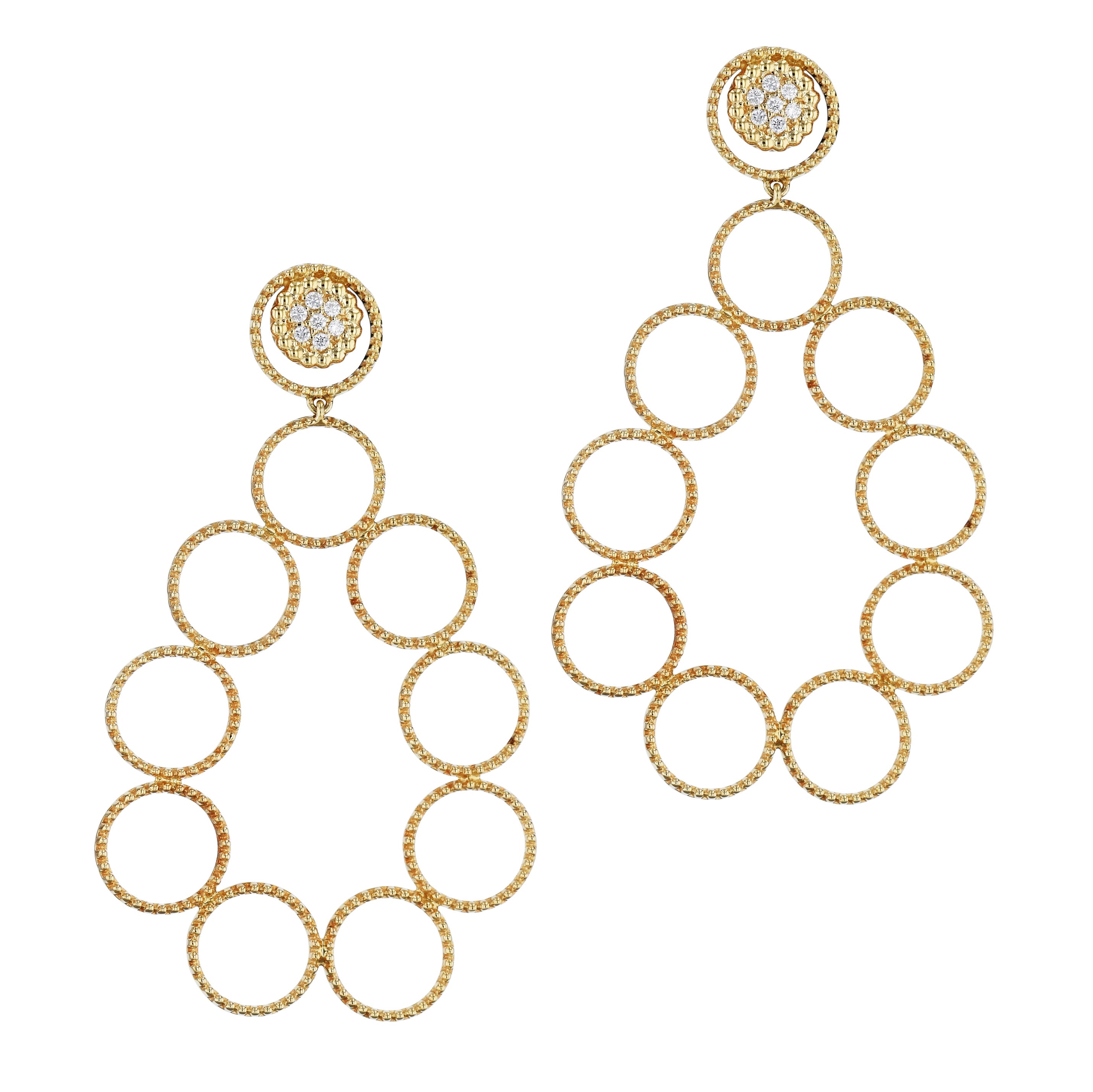 Pave Diamond Oval Wire Earrings Earrings Curated by H