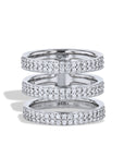 3 Band Pave Diamond White Gold Ring Rings Curated by H