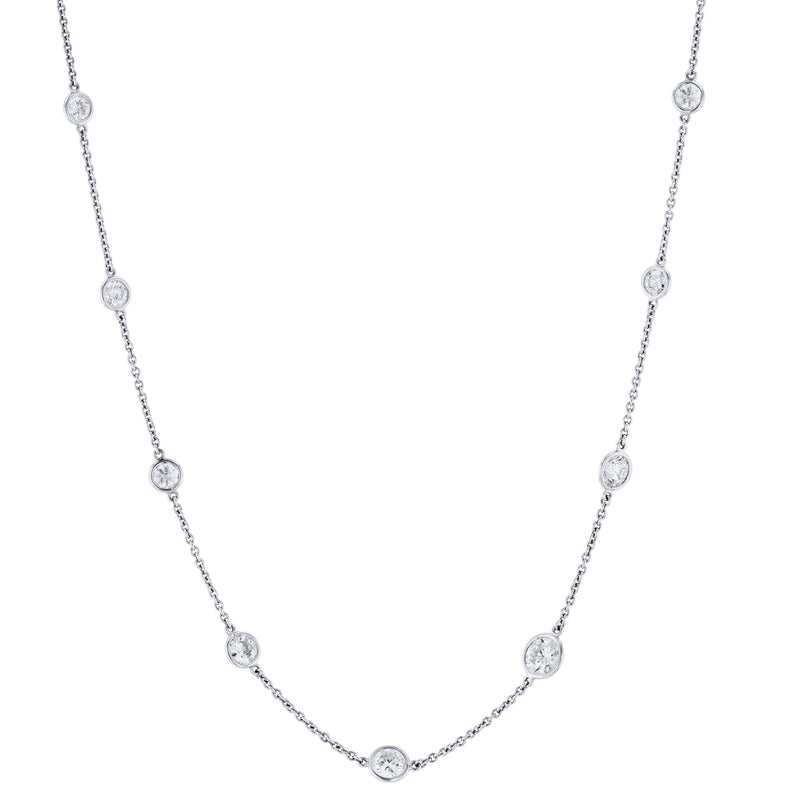 Diamonds By the Yard Bezel Set Platinum Necklace Necklaces H&H Jewels