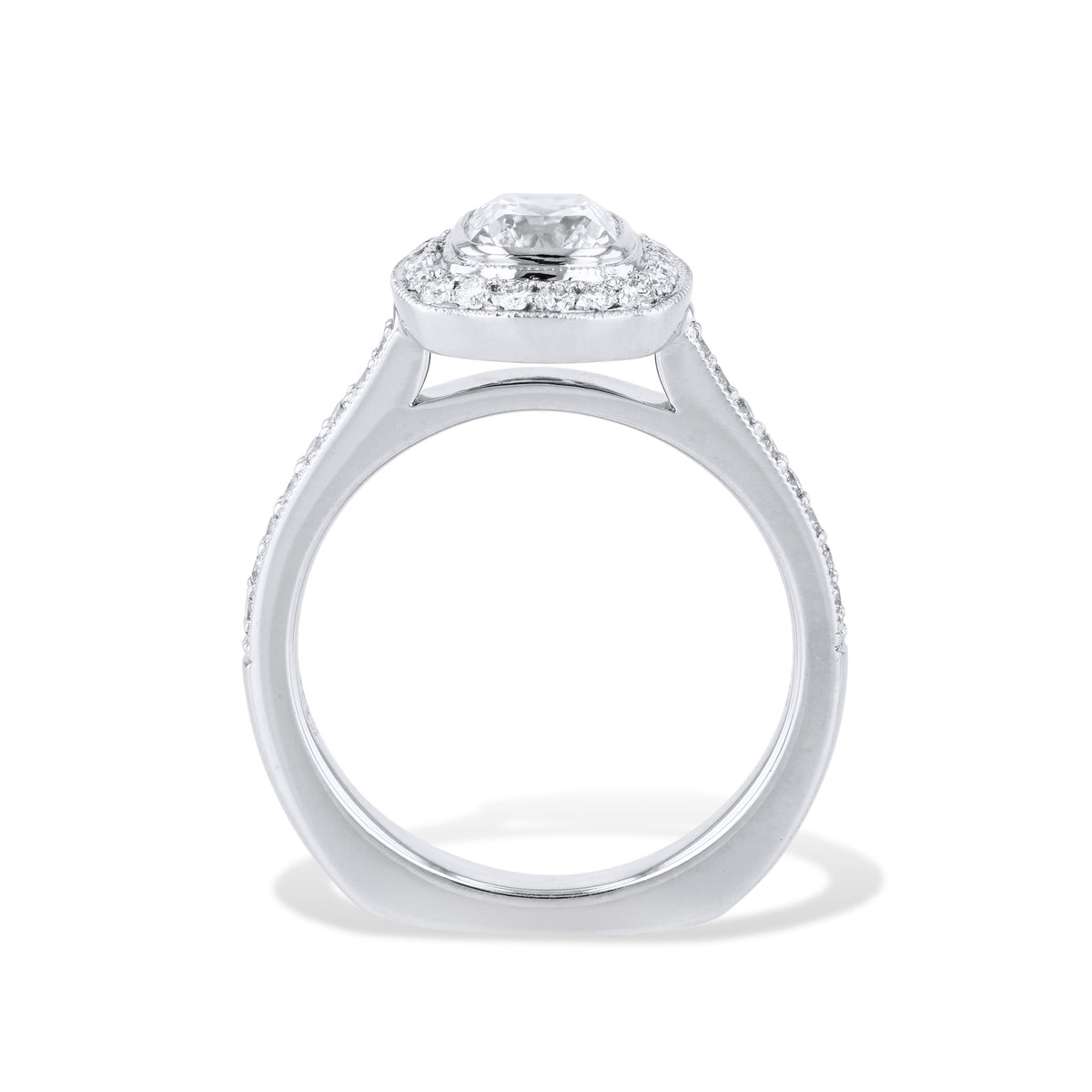 Brilliant Cushion Cut Diamond Platinum Engagement Ring - Alternate View 1