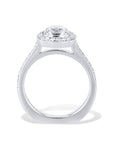 Brilliant Cushion Cut Diamond Platinum Engagement Ring Rings H&H Jewels