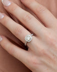 Brilliant Cushion Cut Diamond Platinum Engagement Ring Rings H&H Jewels