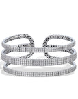 Three Row White Gold Diamond Cuff Bracelet Bracelets Curated by H