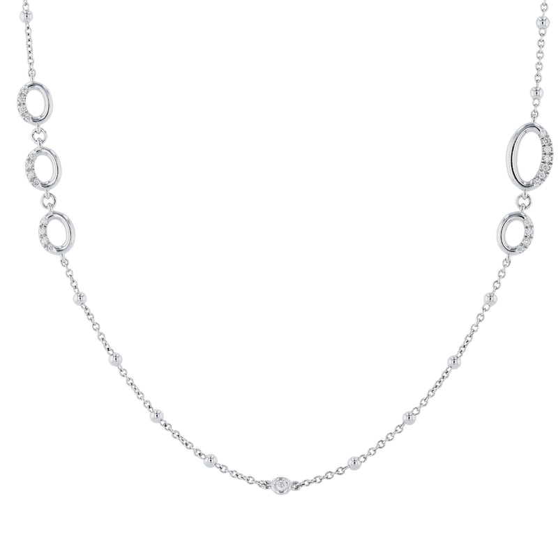 Bezel Set Diamond Pave White Gold Necklace Necklaces Curated by H