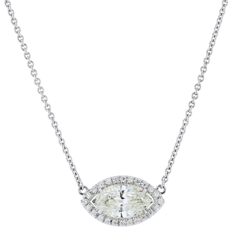 White Gold Diamond Pave Pendant Necklace Necklaces H&H Jewels