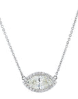 White Gold Diamond Pave Pendant Necklace Necklaces H&H Jewels