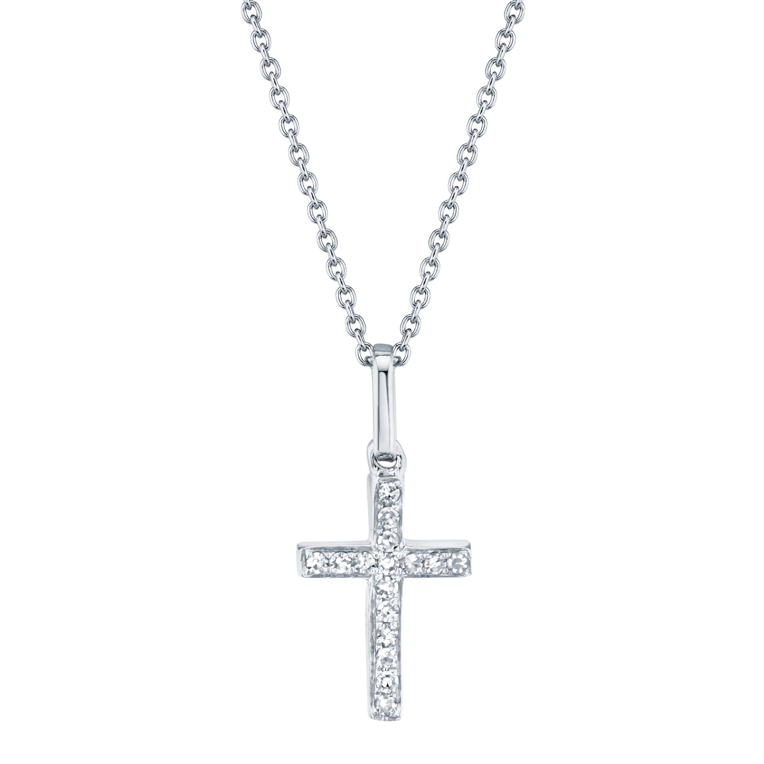 White Gold Diamond Cross Necklace Necklaces Gift Giving