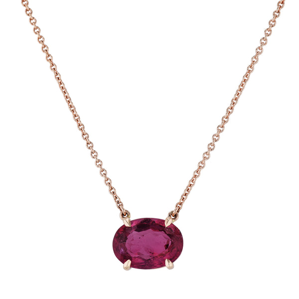 Pink Tourmaline Rose Gold Pendant Necklace Necklaces H&H Jewels