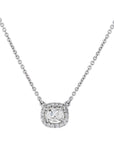 Old Mine Cushion Cut White Gold Diamond Pave Pendant Necklace Necklaces H&H Jewels