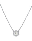 Old Mine Cut Round Diamond White Gold Pendant Necklace Necklaces H&H Jewels
